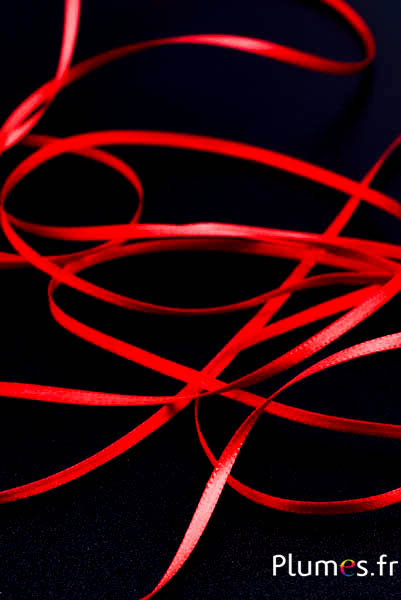 Ruban satin - largeur 3 mm - rouge